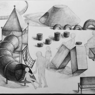 建築　想定スケッチ　昼間部